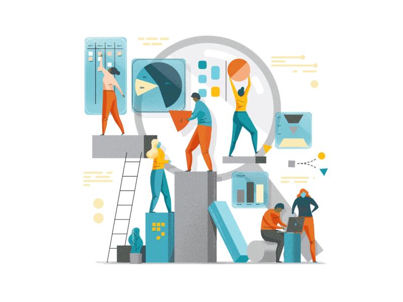 Illustration of a bright future with education